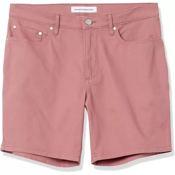 Amazon Essentials Mens Slimfit 7 Inseam Stretch 5Pocket ShortPink