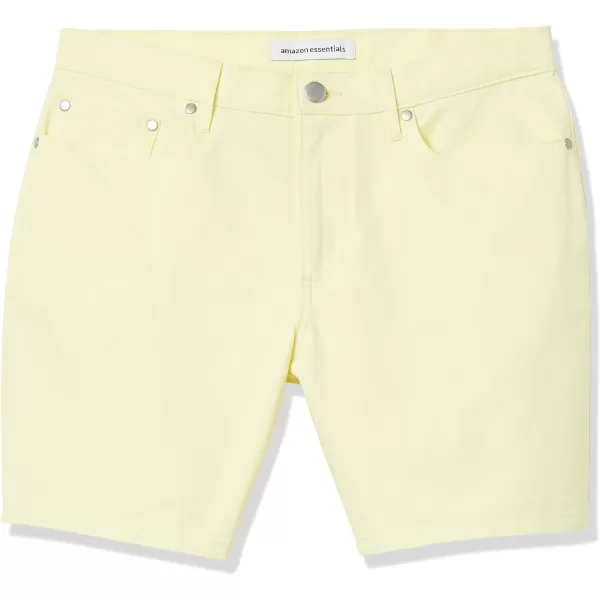 Amazon Essentials Mens Slimfit 7 Inseam Stretch 5Pocket ShortYellow