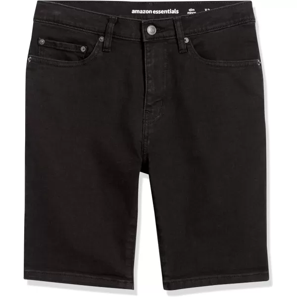 Amazon Essentials Mens Slimfit 9 Inseam Denim ShortBlack