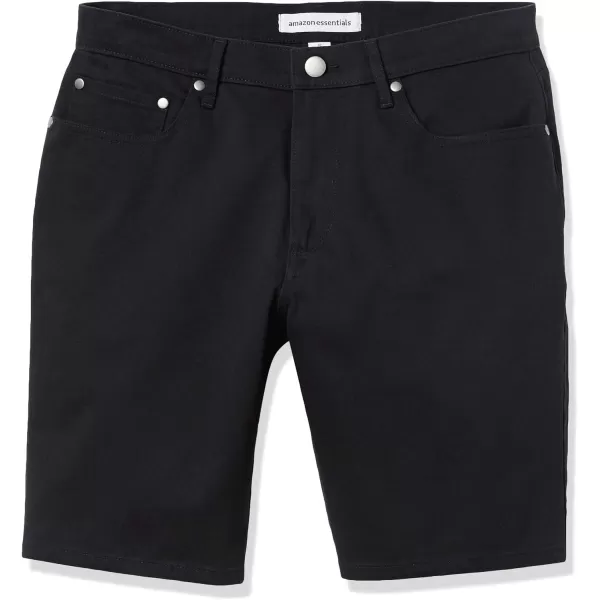 Amazon Essentials Mens Slimfit 9 Inseam Stretch 5Pocket ShortBlack