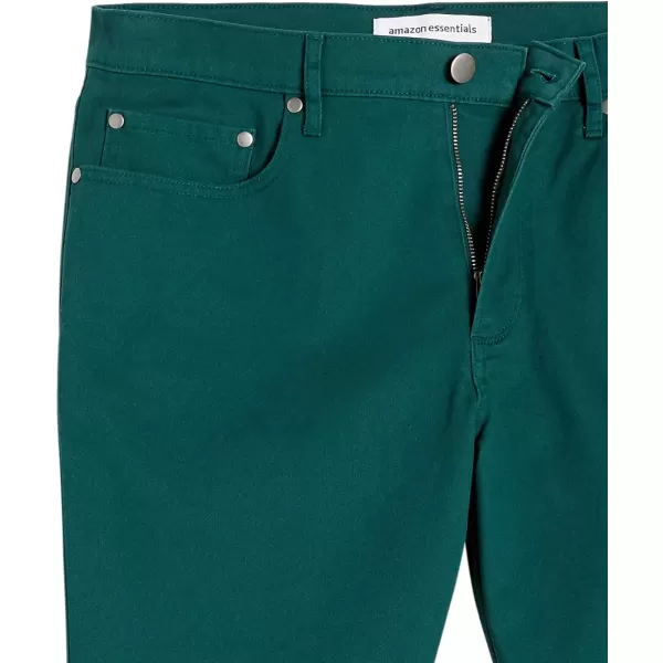 Amazon Essentials Mens Slimfit 9 Inseam Stretch 5Pocket ShortDark Green