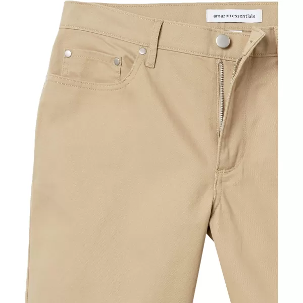 Amazon Essentials Mens Slimfit 9 Inseam Stretch 5Pocket ShortKhaki Brown