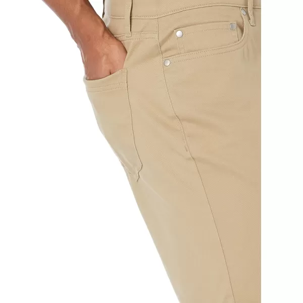 Amazon Essentials Mens Slimfit 9 Inseam Stretch 5Pocket ShortKhaki Brown