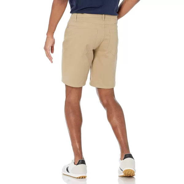 Amazon Essentials Mens Slimfit 9 Inseam Stretch 5Pocket ShortKhaki Brown