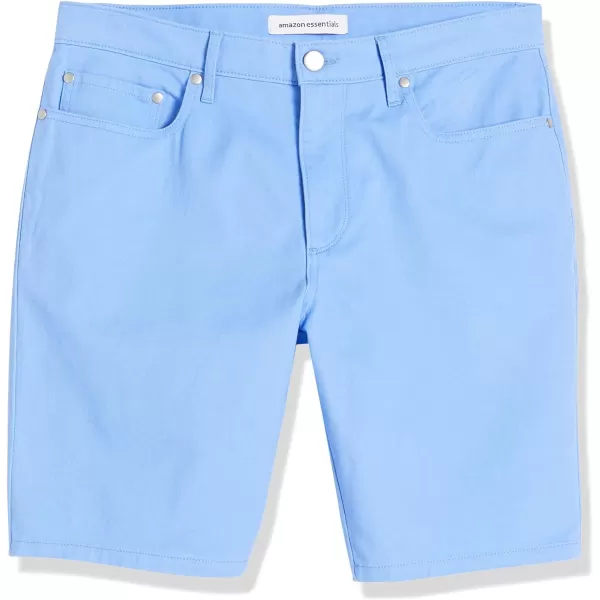 Amazon Essentials Mens Slimfit 9 Inseam Stretch 5Pocket ShortLight Blue