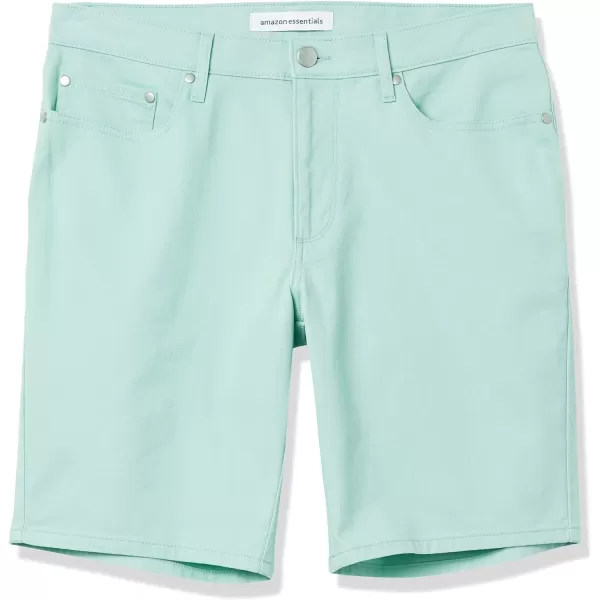 Amazon Essentials Mens Slimfit 9 Inseam Stretch 5Pocket ShortMint Green