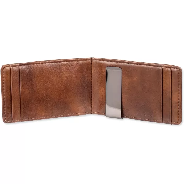 Amazon Essentials Mens Smart Wallet with Removable Money ClipChestnut Brown