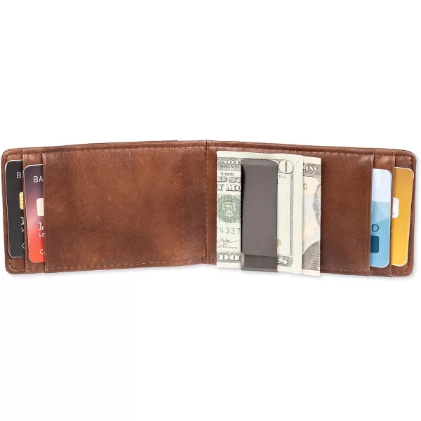 Amazon Essentials Mens Smart Wallet with Removable Money ClipChestnut Brown