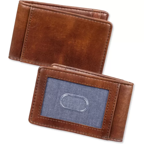 Amazon Essentials Mens Smart Wallet with Removable Money ClipChestnut Brown