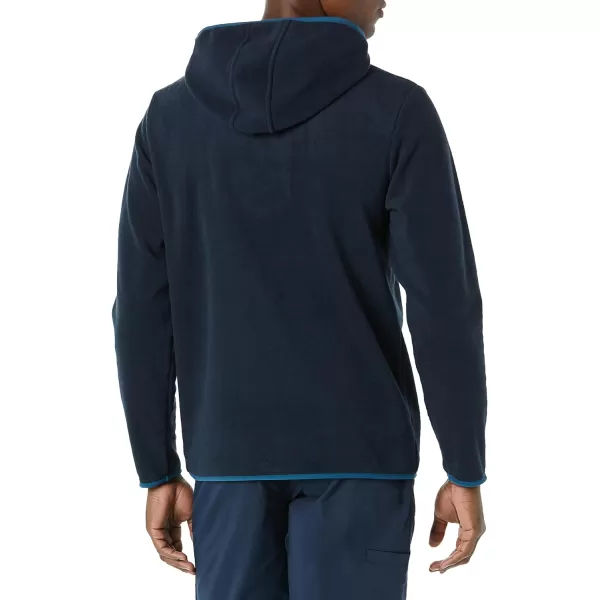 Amazon Essentials Mens SnapFront Hooded Polar Fleece JacketBlue Navy Color Block