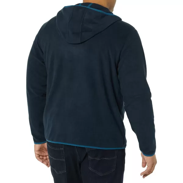 Amazon Essentials Mens SnapFront Hooded Polar Fleece JacketBlue Navy Color Block