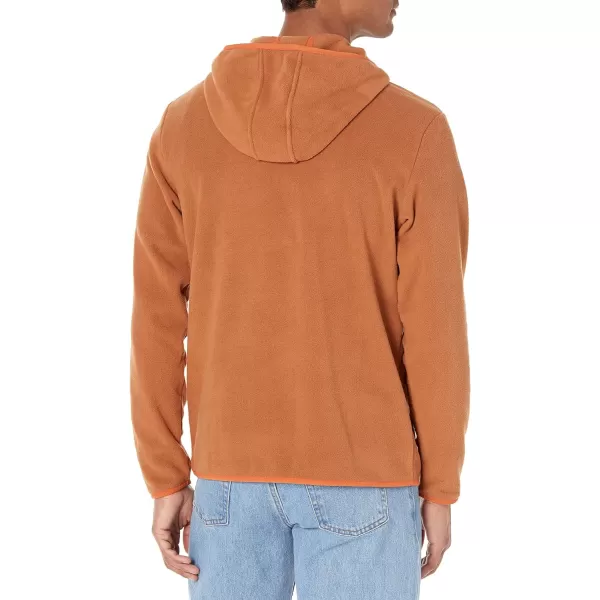 Amazon Essentials Mens SnapFront Hooded Polar Fleece JacketCamel Orange