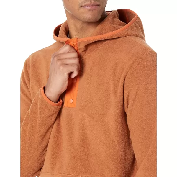 Amazon Essentials Mens SnapFront Hooded Polar Fleece JacketCamel Orange