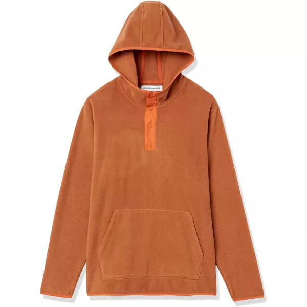 Amazon Essentials Mens SnapFront Hooded Polar Fleece JacketCamel Orange