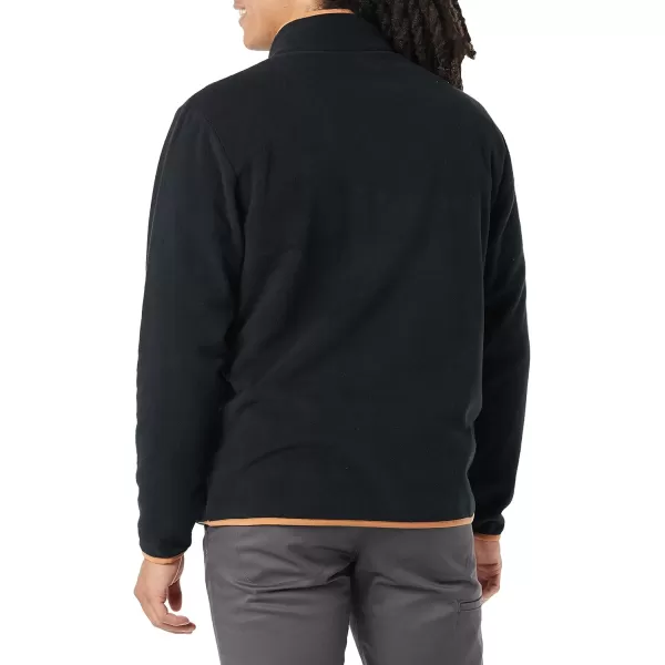 Amazon Essentials Mens SnapFront Pullover Polar Fleece JacketBlack Camel Color Block