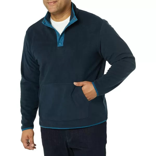 Amazon Essentials Mens SnapFront Pullover Polar Fleece JacketBlue Navy