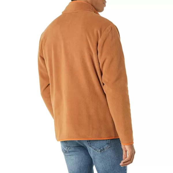 Amazon Essentials Mens SnapFront Pullover Polar Fleece JacketCamelOrange Color Block