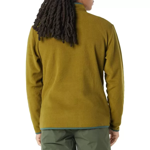 Amazon Essentials Mens SnapFront Pullover Polar Fleece JacketOliveGreen Color Block