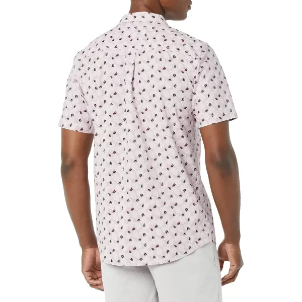 Amazon Essentials Mens StandardFit Vacation ShirtLavender Palm Leaf Print