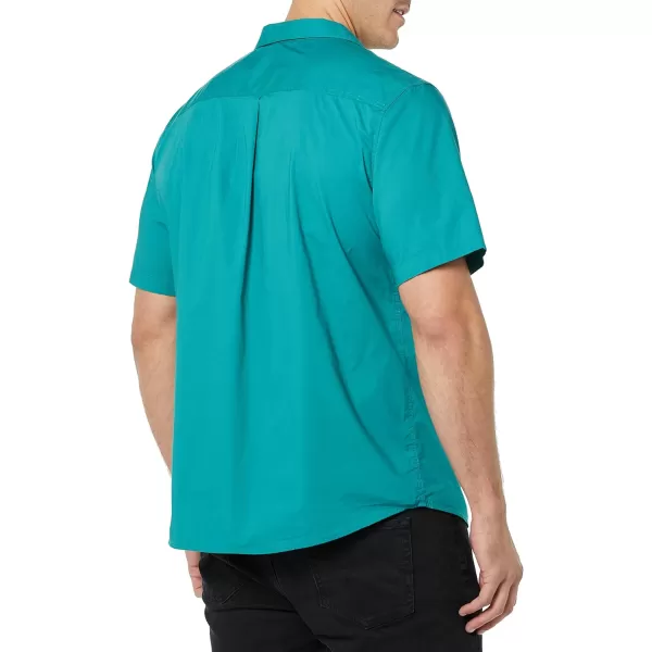 Amazon Essentials Mens StandardFit Vacation ShirtTeal Blue