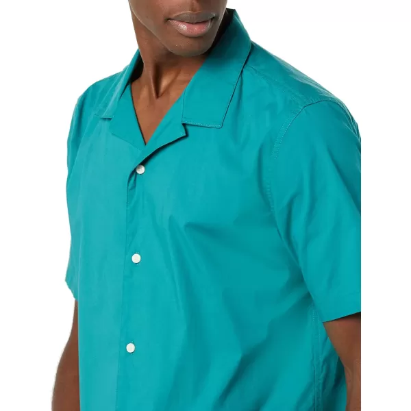 Amazon Essentials Mens StandardFit Vacation ShirtTeal Blue