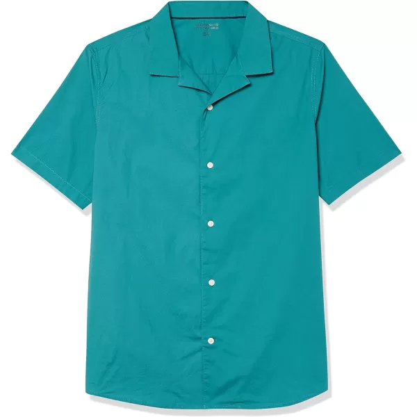 Amazon Essentials Mens StandardFit Vacation ShirtTeal Blue