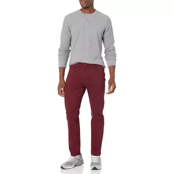 Amazon Essentials Mens StraightFit 5Pocket Comfort Stretch Chino Pant Previously GoodthreadsBurgundy