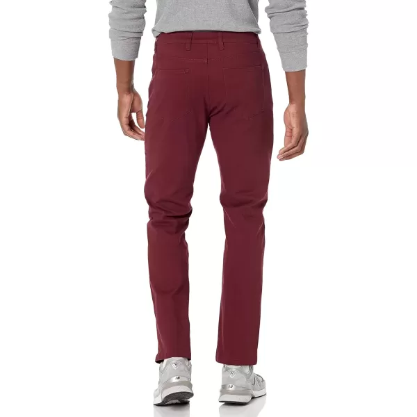 Amazon Essentials Mens StraightFit 5Pocket Comfort Stretch Chino Pant Previously GoodthreadsBurgundy