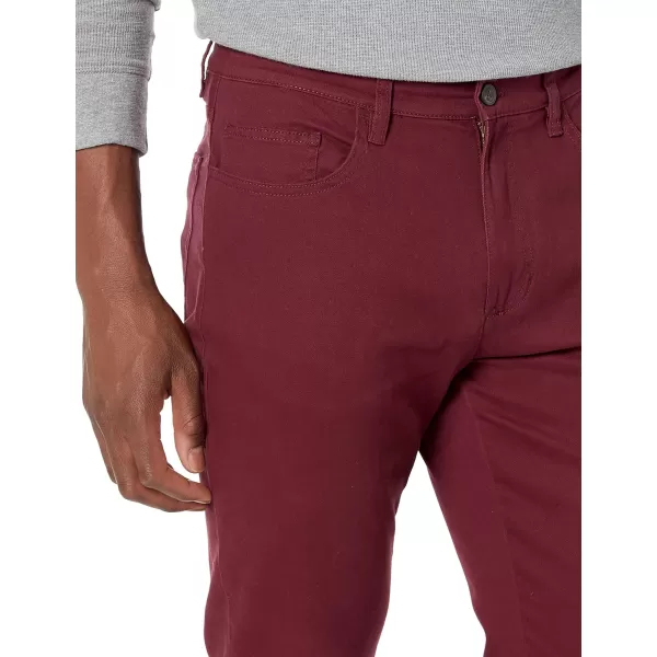 Amazon Essentials Mens StraightFit 5Pocket Comfort Stretch Chino Pant Previously GoodthreadsBurgundy