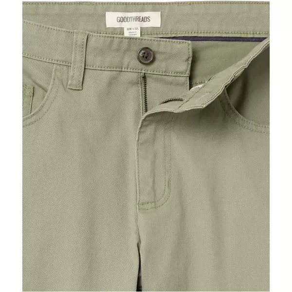 Amazon Essentials Mens StraightFit 5Pocket Comfort Stretch Chino Pant Previously GoodthreadsDark Olive