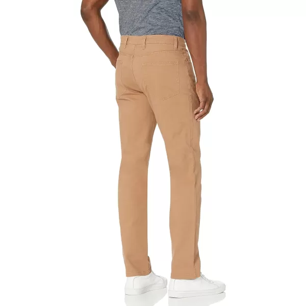 Amazon Essentials Mens StraightFit 5Pocket Comfort Stretch Chino Pant Previously GoodthreadsLight Khaki Brown