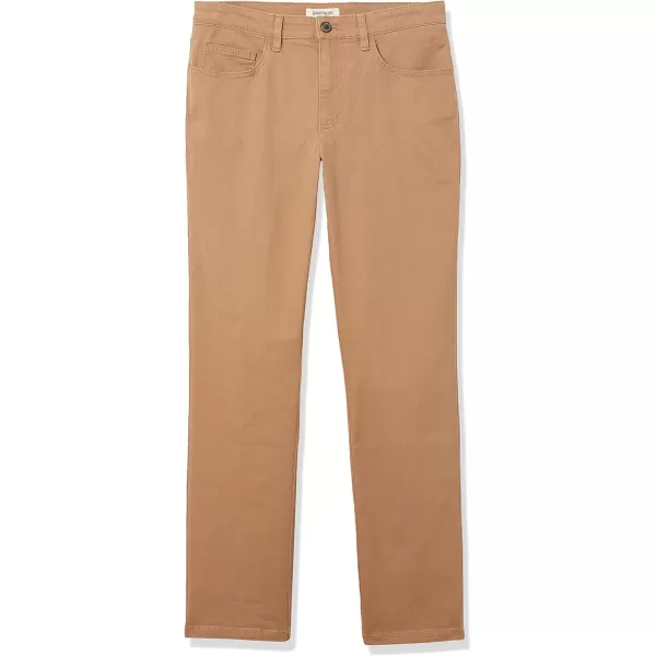 Amazon Essentials Mens StraightFit 5Pocket Comfort Stretch Chino Pant Previously GoodthreadsLight Khaki Brown