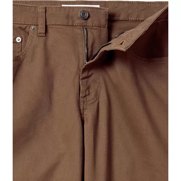 Amazon Essentials Mens StraightFit 5Pocket Stretch Twill PantBrown