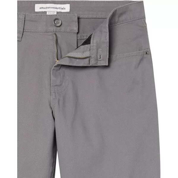 Amazon Essentials Mens StraightFit 5Pocket Stretch Twill PantDark Grey