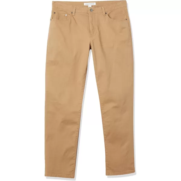 Amazon Essentials Mens StraightFit 5Pocket Stretch Twill PantLight Khaki Brown