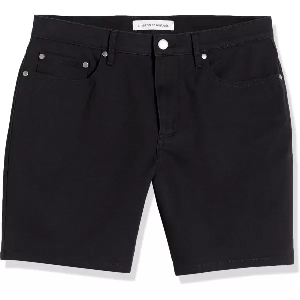 Amazon Essentials Mens StraightFit 7 Inseam Stretch 5Pocket ShortsBlack