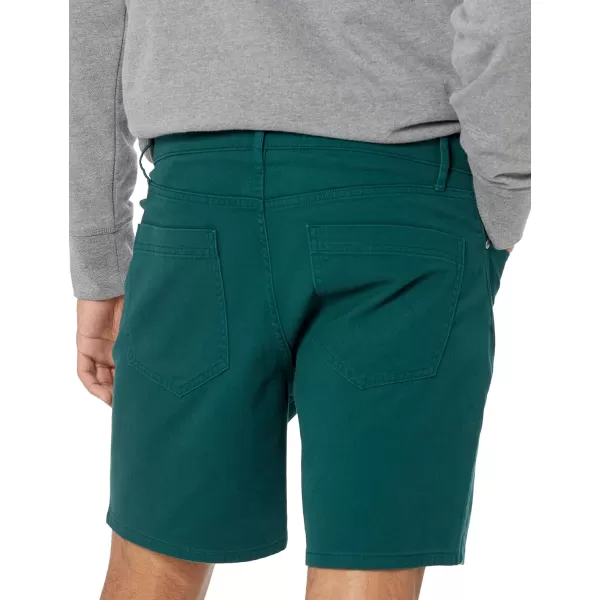 Amazon Essentials Mens StraightFit 7 Inseam Stretch 5Pocket ShortsDark Green
