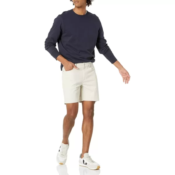 Amazon Essentials Mens StraightFit 7 Inseam Stretch 5Pocket ShortsStone