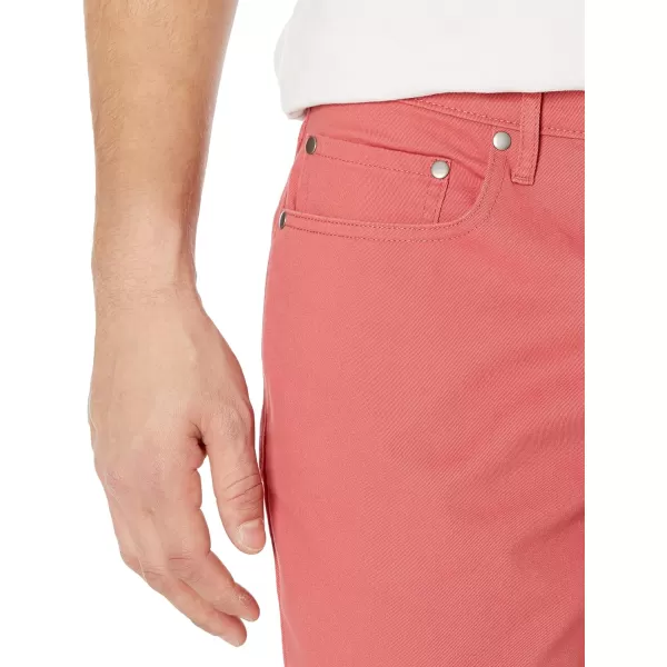 Amazon Essentials Mens StraightFit 7 Inseam Stretch 5Pocket ShortsWashed Red