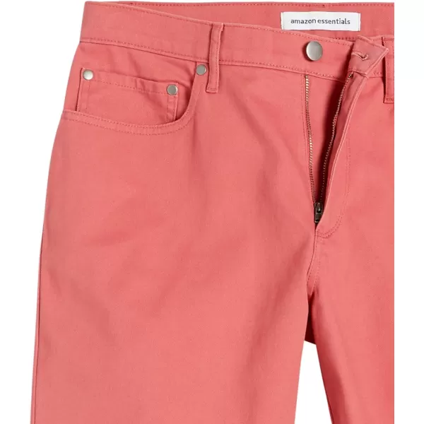 Amazon Essentials Mens StraightFit 7 Inseam Stretch 5Pocket ShortsWashed Red