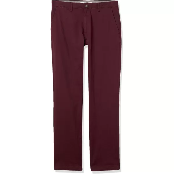 Amazon Essentials Mens StraightFit Casual Stretch Khaki PantBurgundy