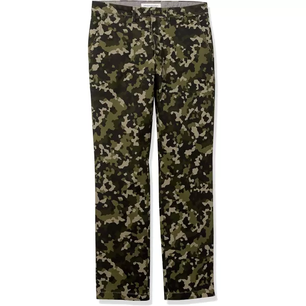 Amazon Essentials Mens StraightFit Casual Stretch Khaki PantOlive Geo Camo