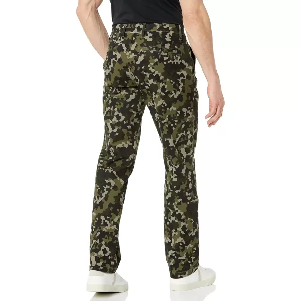 Amazon Essentials Mens StraightFit Casual Stretch Khaki PantOlive Geo Camo