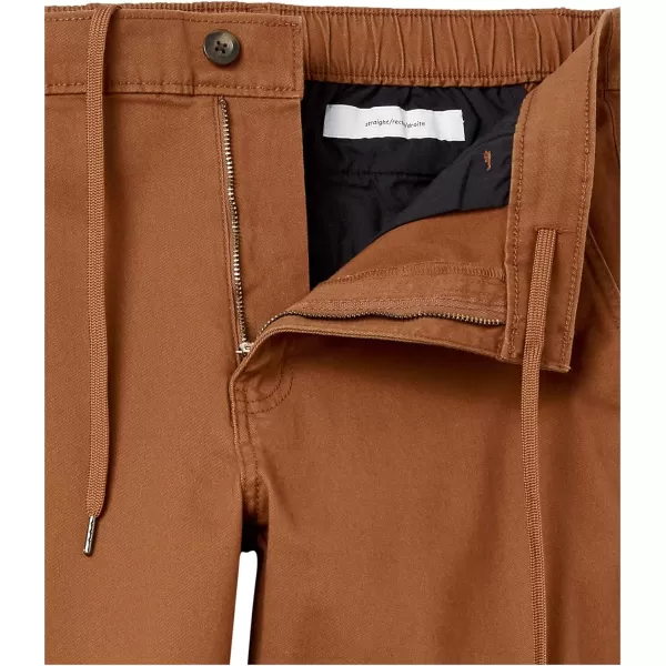 Amazon Essentials Mens StraightFit Jogger PantDark Khaki Brown