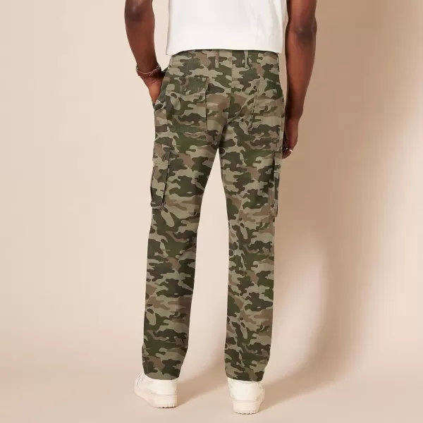 Amazon Essentials Mens StraightFit Stretch Cargo Pant Available in Big amp TallGreen Camo