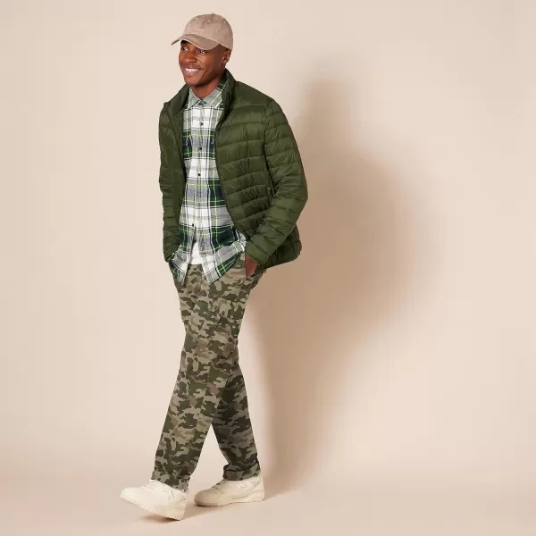 Amazon Essentials Mens StraightFit Stretch Cargo Pant Available in Big amp TallGreen Camo