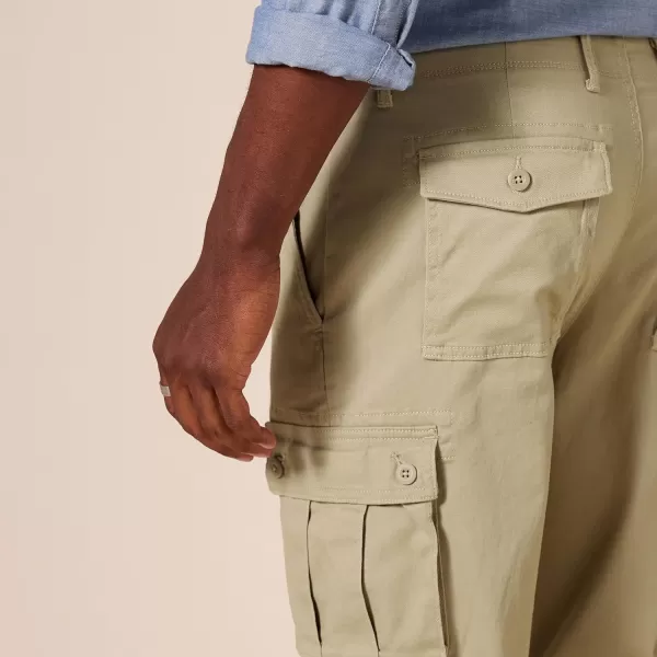 Amazon Essentials Mens StraightFit Stretch Cargo Pant Available in Big amp TallKhaki Brown