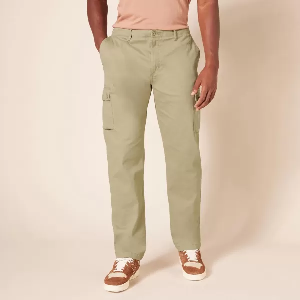 Amazon Essentials Mens StraightFit Stretch Cargo Pant Available in Big amp TallKhaki Brown