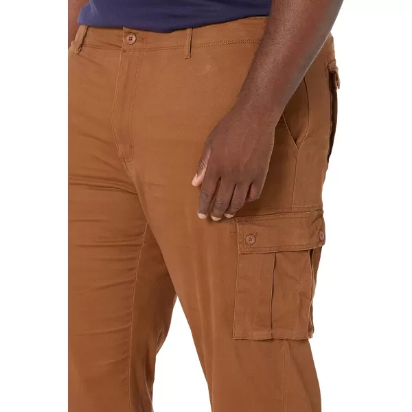 Amazon Essentials Mens StraightFit Stretch Cargo Pant Available in Big amp TallLight Brown