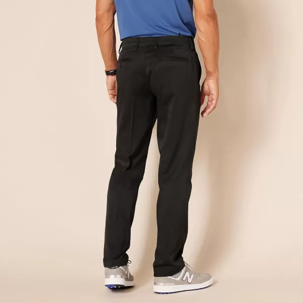 Amazon Essentials Mens StraightFit Stretch Golf PantPolyester Blend Black